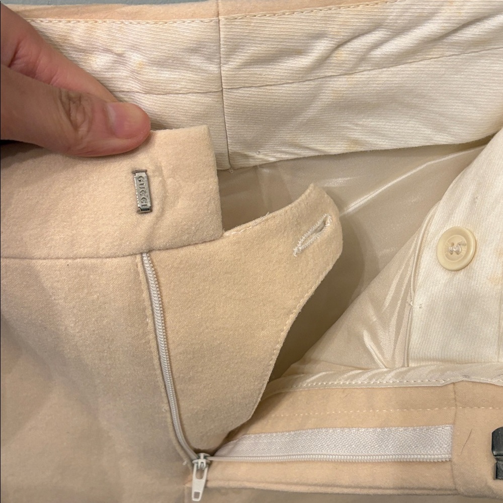 Gucci vintage wool Cream Flared trouser Pants - Picture 7 of 11